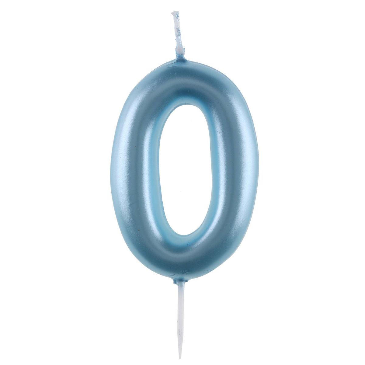 SANTEX Cake Supplies Light Blue Number 0 Birthday Candle, 1 Count 3660380084440