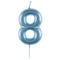 SANTEX Cake Supplies Light Blue Number 8 Birthday Candle, 1 Count