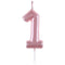 SANTEX Cake Supplies Light Pink Number 1 Birthday Candle, 1 Count 3660380084358