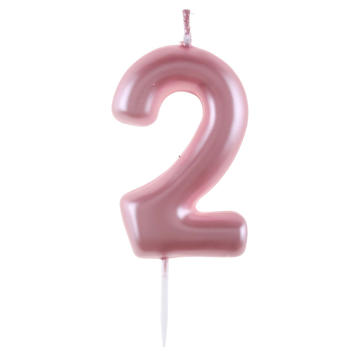 SANTEX Cake Supplies Light Pink Number 2 Birthday Candle, 1 Count