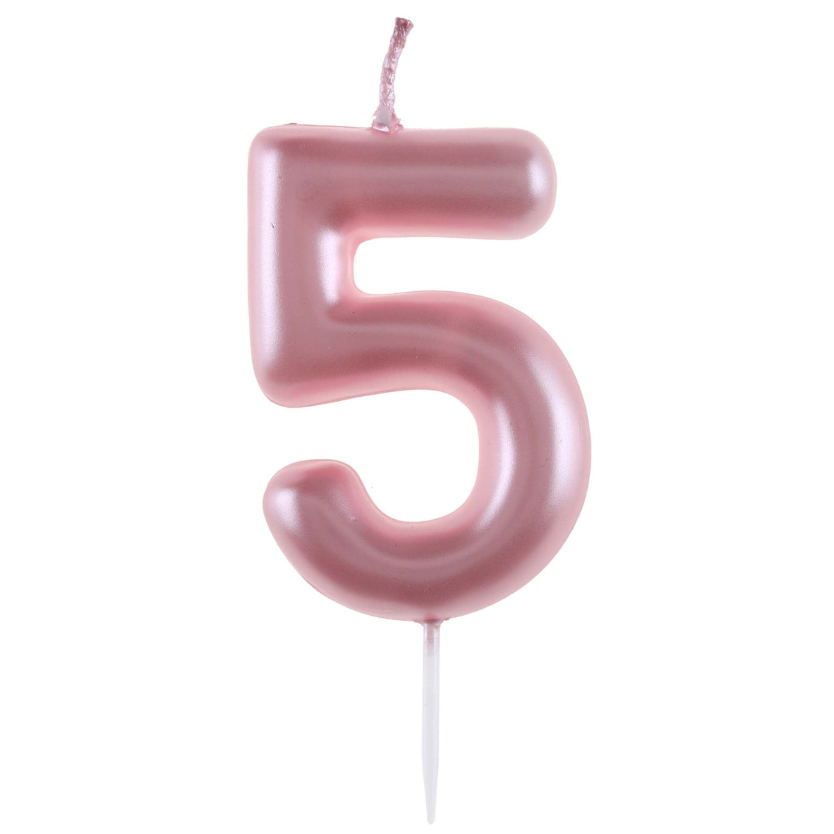 SANTEX Cake Supplies Light Pink Number 5 Birthday Candle, 1 Count 3660380084396