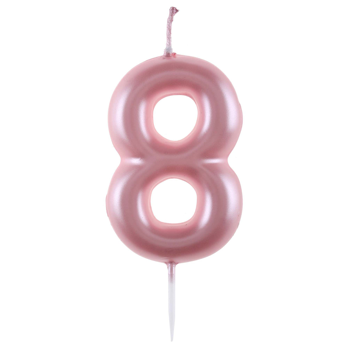 SANTEX Cake Supplies Light Pink Number 8 Birthday Candle, 1 Count 3660380084426