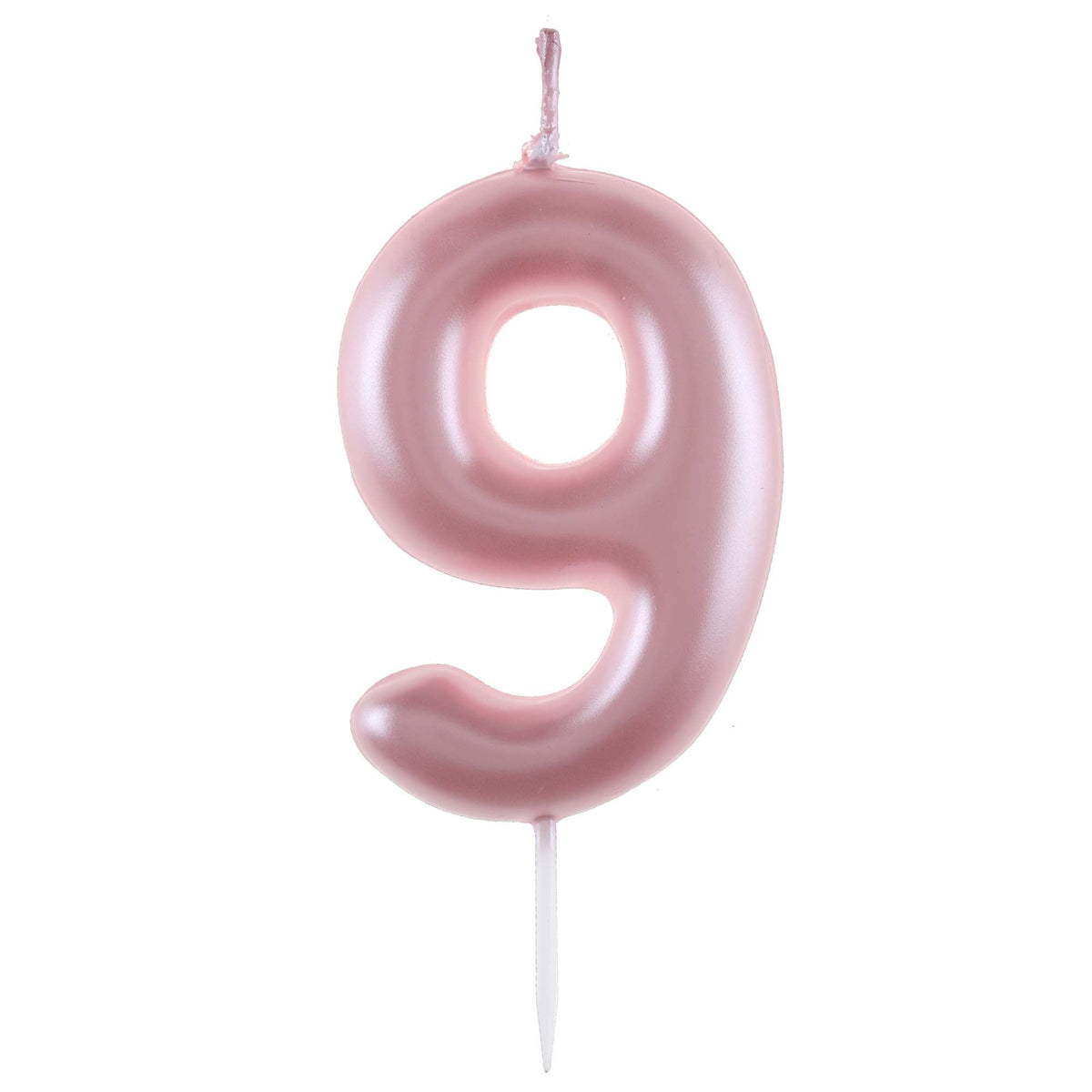 SANTEX Cake Supplies Light Pink Number 9 Birthday Candle, 1 Count 3660380084433