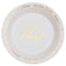 SANTEX Christmas Noël Scintillant Large Round Lunch Paper Plates, White and Gold, 9 Inches, 10 Count