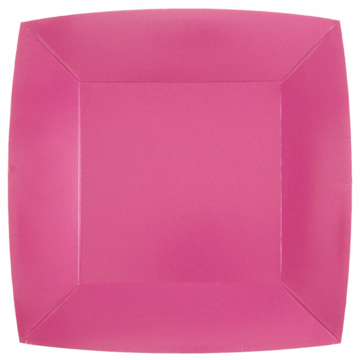 SANTEX Everyday Entertaining Candy Pink Large Square Lunch Party Paper Plates, 9 Inches, 10 Count 3660380072225