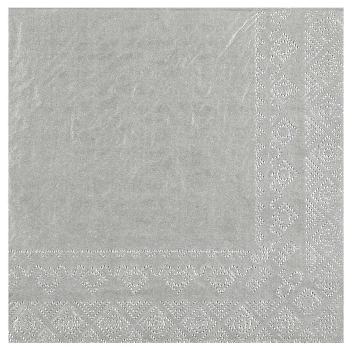 SANTEX Everyday Entertaining Silver Large Lunch Paper Party Napkins, 25 Count 3660380090014