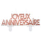 SANTEX General Birthday "Joyeux Anniversaire" Birthday Cake Candle, White and Rose Gold, 1 Count 3660380086055