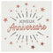 SANTEX General Birthday "Joyeux Anniversaire" Birthday Large Lunch Napkins, White and Rose Gold, 10 Count 3660380076148