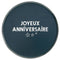 SANTEX General Birthday "Joyeux Anniversaire" Birthday Large Lunch Paper Plates, Blue and Silver, 9 Inches, 10 Count