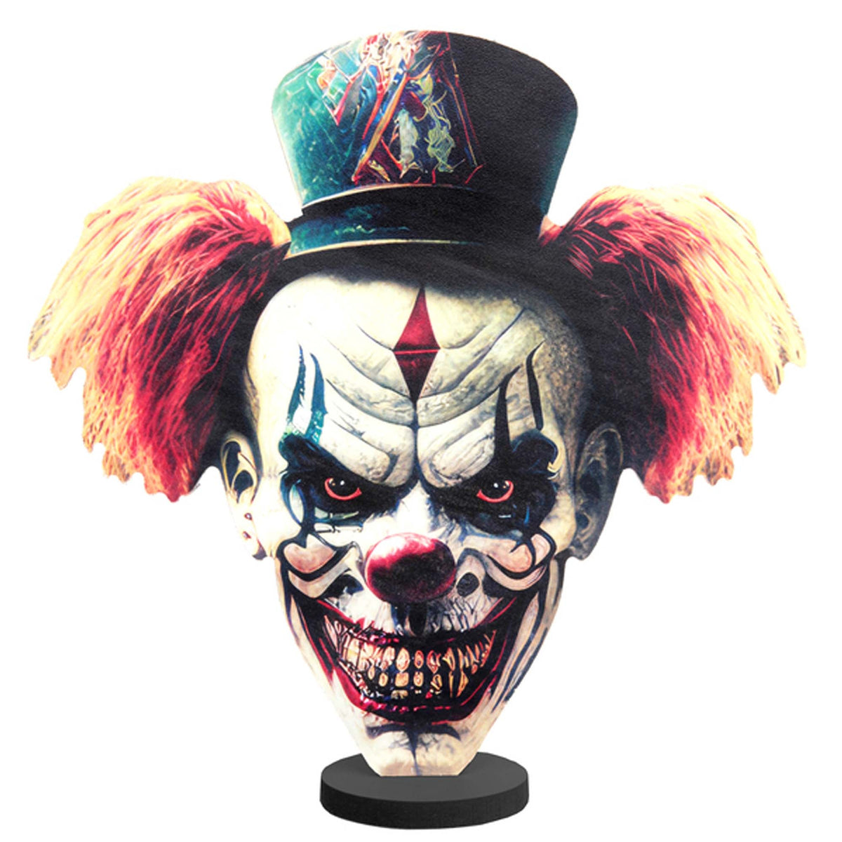 SANTEX Halloween Killer Clown Wooden Table Centerpiece, 1 Count 3660380107675