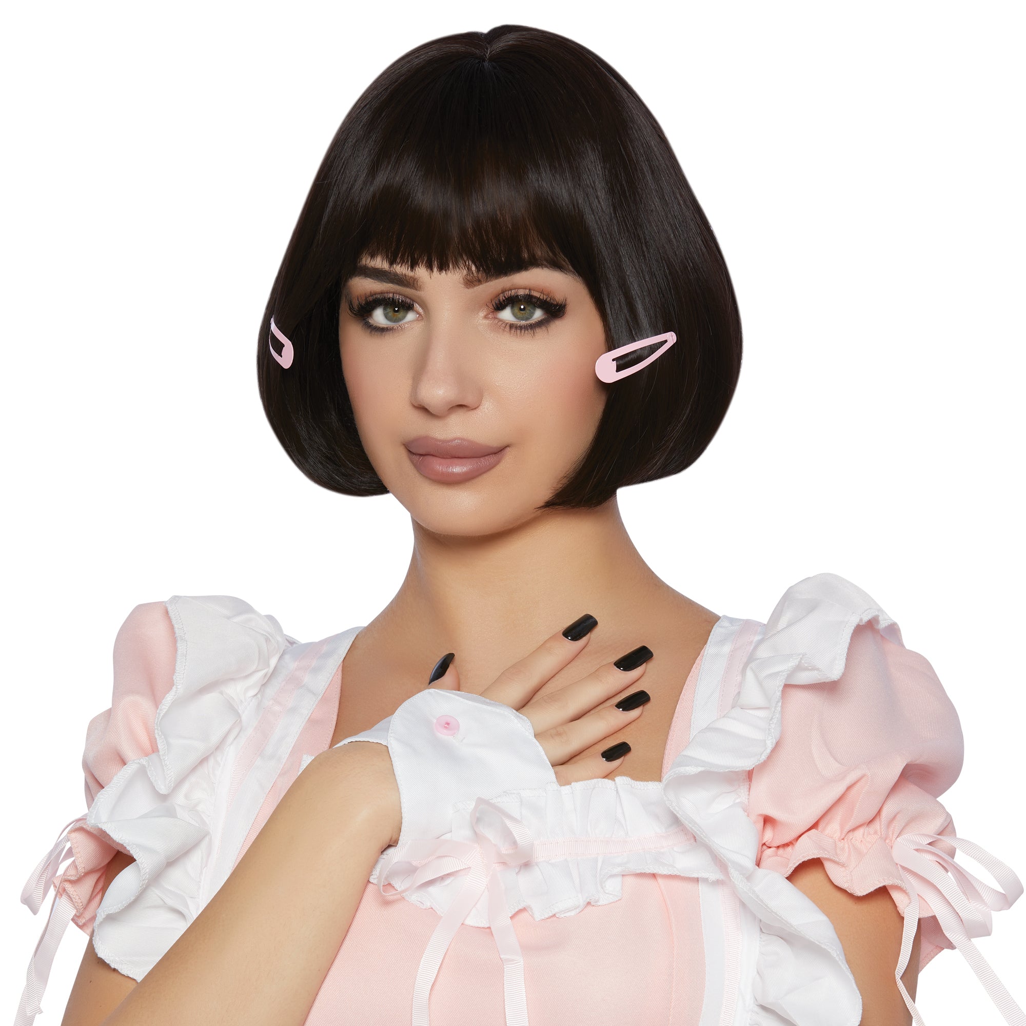 Ichijou Black Short Bob Wig for Adults Party Expert