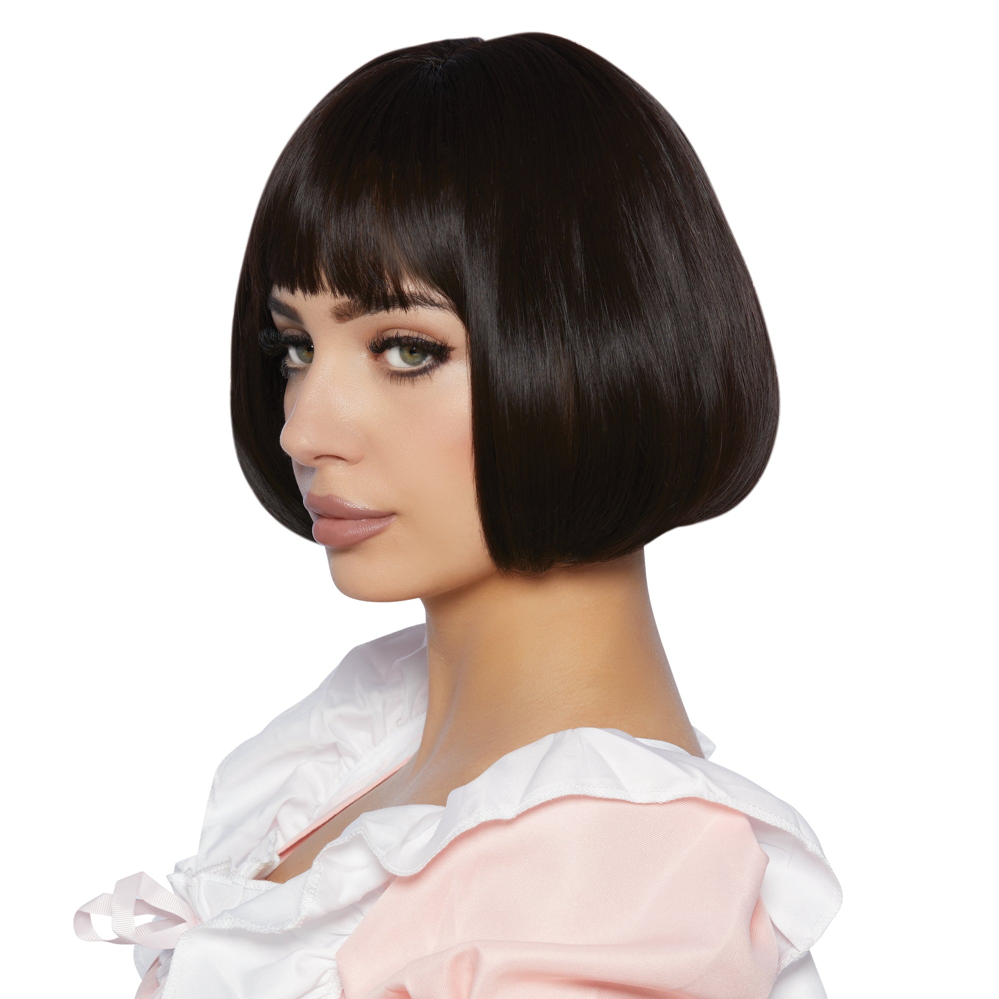 Ichijou Black Short Bob Wig for Adults Party Expert