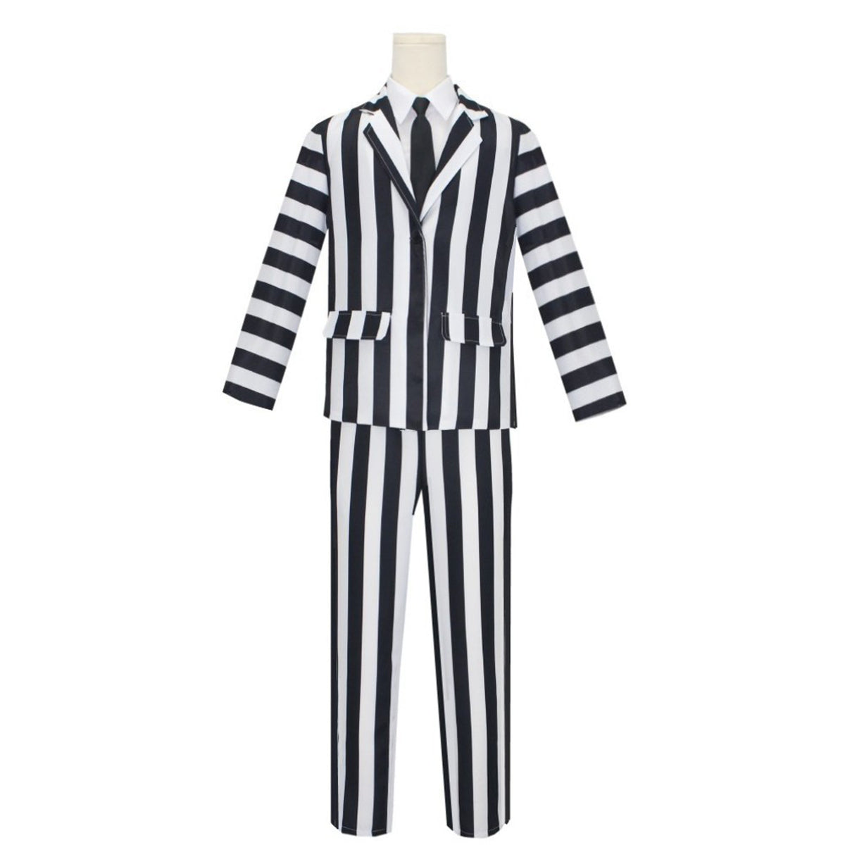 Shaoxing Keqiao Chengyou Textile Co.,Ltd Costumes Crazy Ghost Deluxe Costume for Adults, Striped Jacket and Pants