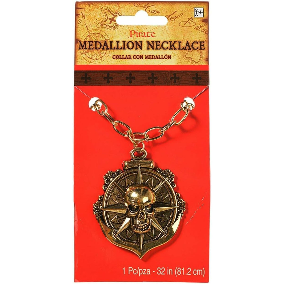 SUIT YOURSELF COSTUME CO. Costume Accessories Pirate medallion necklace 809801765121