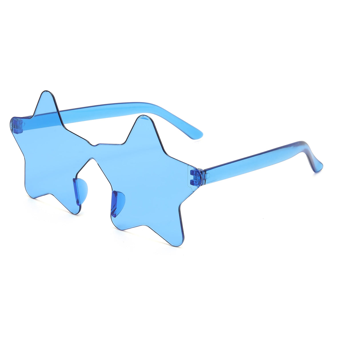 Taizhou Two Circles Trading Co. Ltd. Costume Accessories Blue Star Shaped Sunglasses for Adults 840482501448