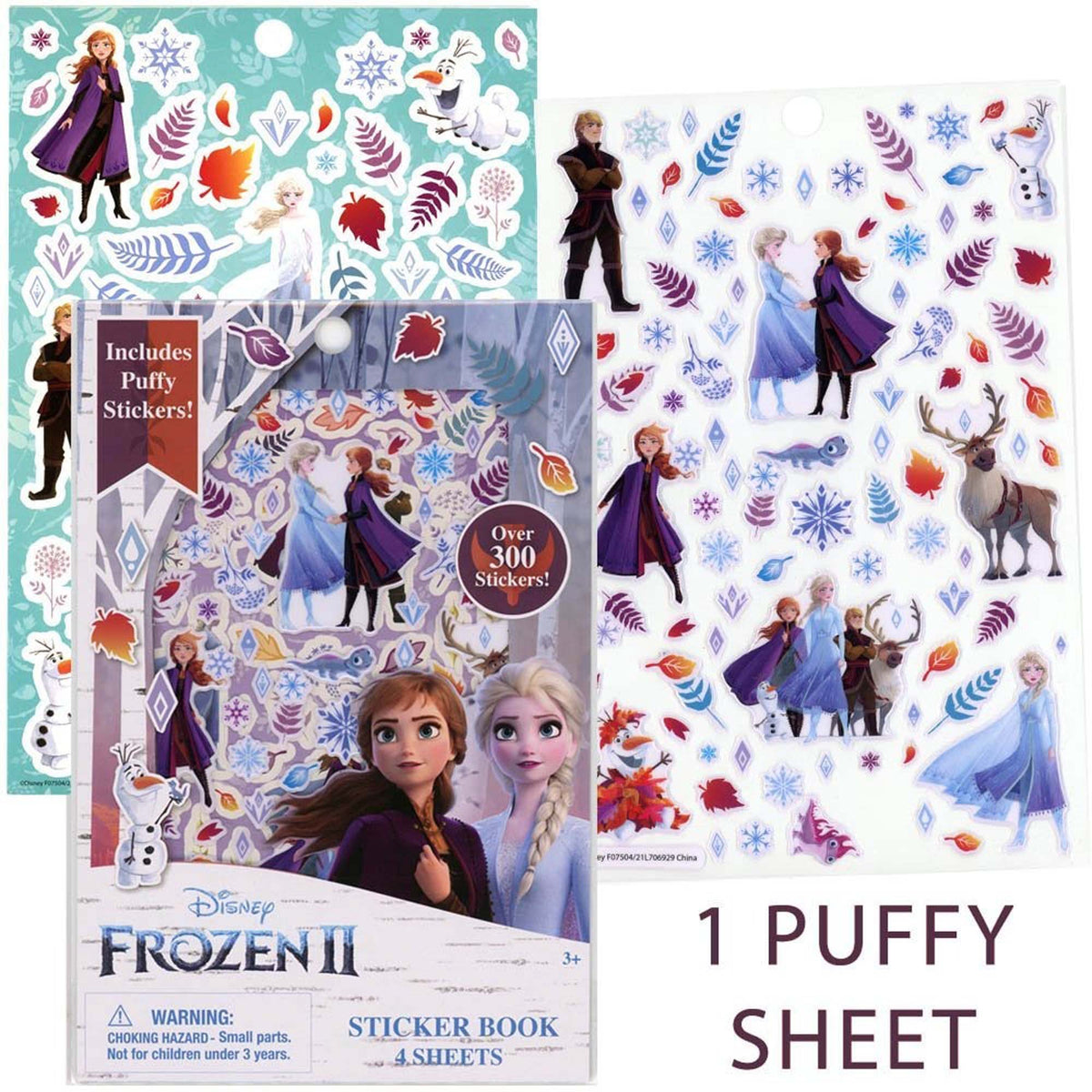 U.P.D. INC Kids Birthday Disney Frozen 2 Sticker Book 4 Sheets, 1 Count 191537069292