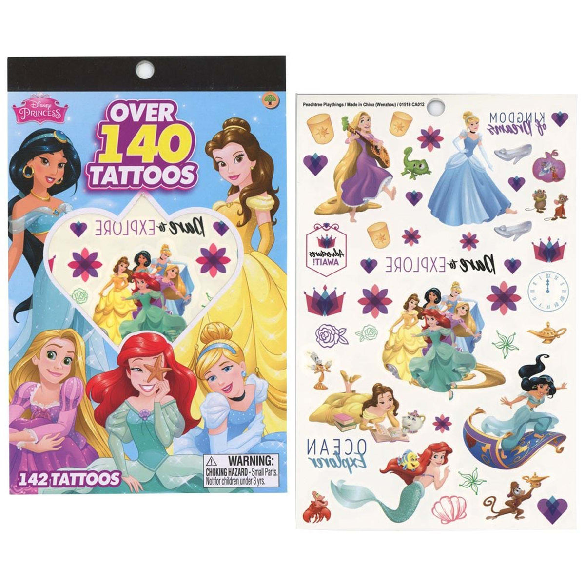 U.P.D. INC Kids Birthday Disney Princess Tattoo Booklet, 4 count 724328147628