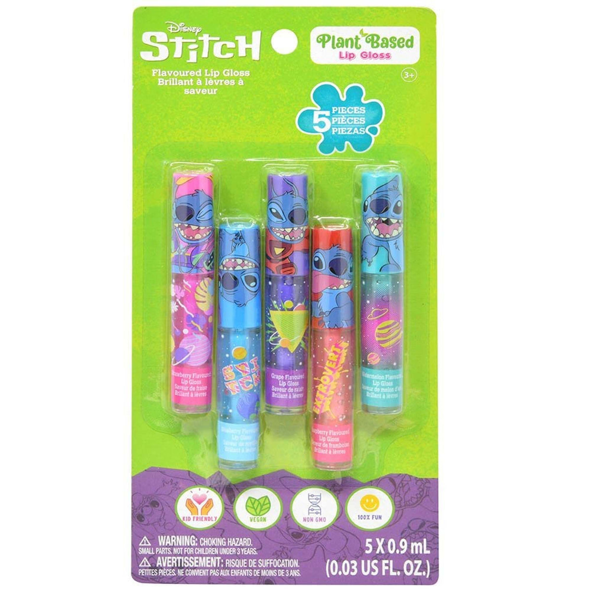 U.P.D. INC Kids Birthday Disney Stitch Lip Gloss, 5 Count 719565495595