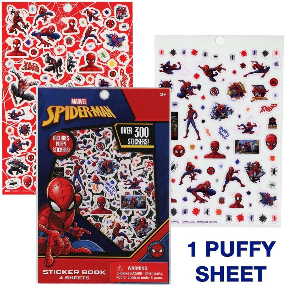 U.P.D. INC Kids Birthday Spider-Man Sticker Book, 4 Sheets, 1 Count 191537124007