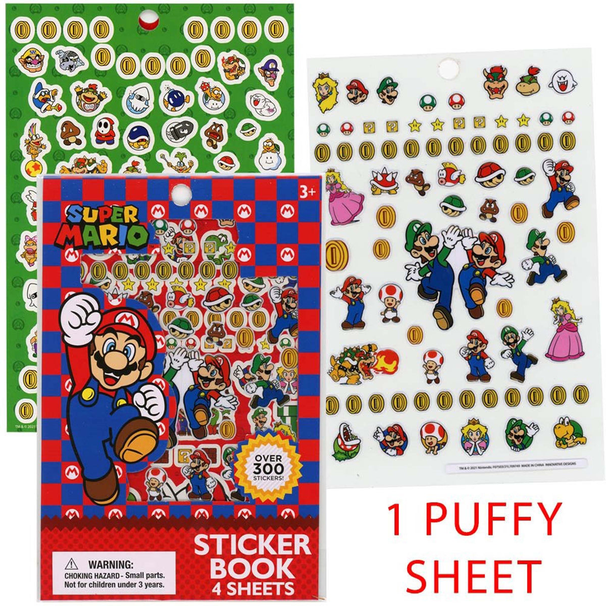 U.P.D. INC Kids Birthday Super Mario Sticker Book, 1 count 191537097493