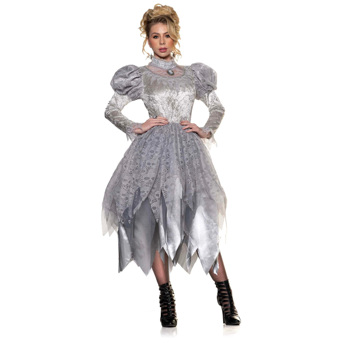 UNDERWRAPS Costumes Victorian Ghost Costume for Adults, Grey Dress