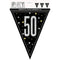 UNIQUE PARTY FAVORS Age Specific Birthday Bonne Fête Black/Silver - Pennant Banner - 50 011179834280