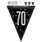 UNIQUE PARTY FAVORS Age Specific Birthday Bonne Fête Black/Silver - Pennant Banner - 70 011179834303