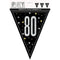 UNIQUE PARTY FAVORS Age Specific Birthday Bonne Fête Black/Silver - Pennant Banner - 80 011179834310