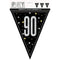 UNIQUE PARTY FAVORS Age Specific Birthday Bonne Fête Black/Silver - Pennant Banner - 90 011179834327