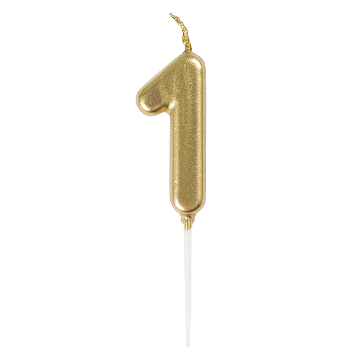 UNIQUE PARTY FAVORS Cake Supplies Gold Mini Number 1 Birthday Candle, 1 Count 011179199518