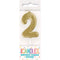 UNIQUE PARTY FAVORS Cake Supplies Gold Mini Number 2 Birthday Candle, 1 Count 011179199525