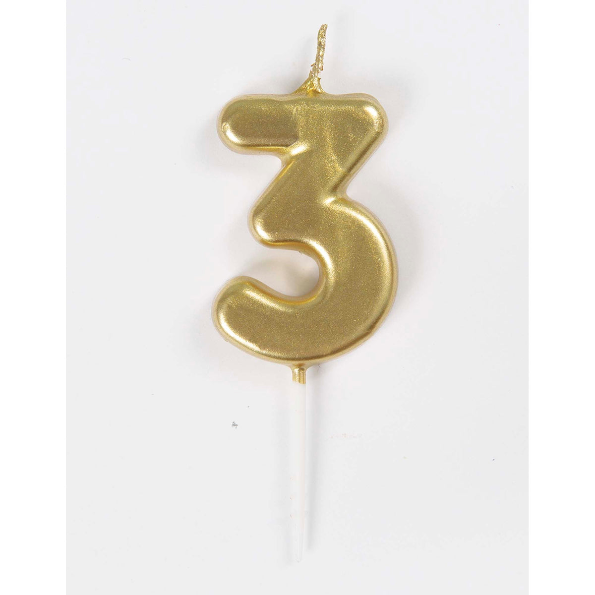 UNIQUE PARTY FAVORS Cake Supplies Gold Mini Number 3 Birthday Candle, 1 Count 011179199532