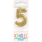 UNIQUE PARTY FAVORS Cake Supplies Gold Mini Number 5 Birthday Candle, 1 Count 011179199556