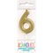 UNIQUE PARTY FAVORS Cake Supplies Gold Mini Number 6 Birthday Candle, 1 Count 011179199563