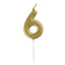 UNIQUE PARTY FAVORS Cake Supplies Gold Mini Number 6 Birthday Candle, 1 Count 011179199563