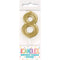 UNIQUE PARTY FAVORS Cake Supplies Gold Mini Number 8 Birthday Candle, 1 Count 011179199587