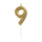 UNIQUE PARTY FAVORS Cake Supplies Gold Mini Number 9 Birthday Candle, 1 Count 011179199594