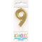 UNIQUE PARTY FAVORS Cake Supplies Gold Mini Number 9 Birthday Candle, 1 Count 011179199594