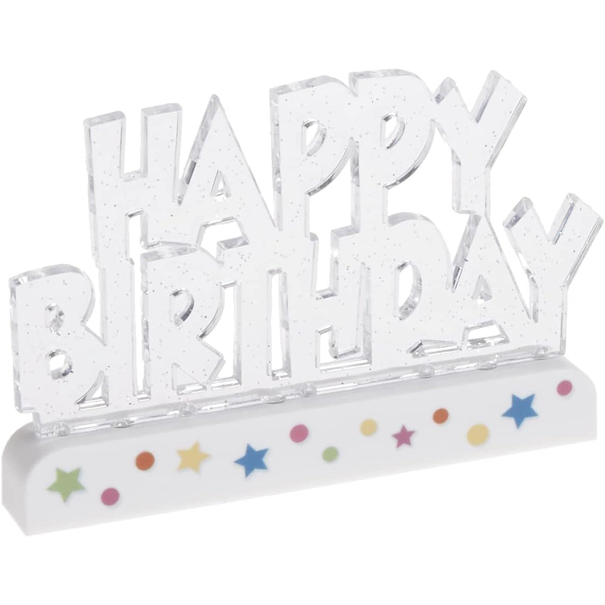 UNIQUE PARTY FAVORS Cake Supplies Happy Birthday Flashing Cake Decoration, 1 Count 011179370436