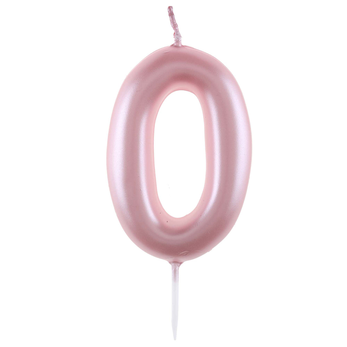 SANTEX Cake Supplies Light Pink Number 0 Birthday Candle, 1 Count