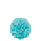 UNIQUE PARTY FAVORS Decorations Caribbean Blue Mini Puff Hanging Decorations, 9 Inches, 3 Count 011179471706