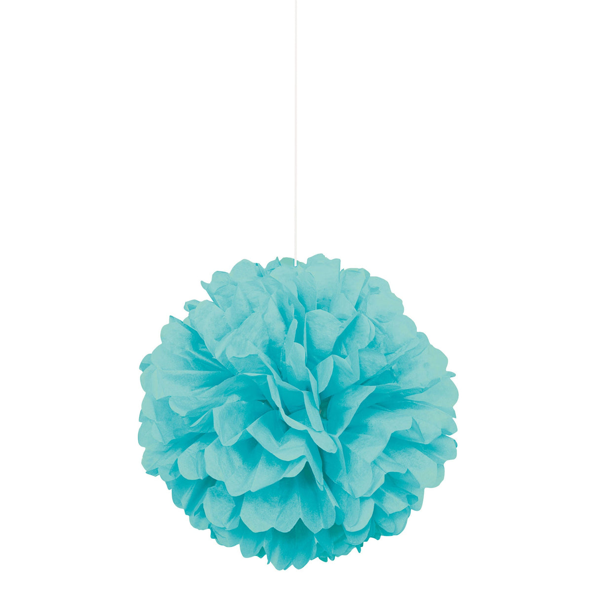 UNIQUE PARTY FAVORS Decorations Caribbean Blue Mini Puff Hanging Decorations, 9 Inches, 3 Count 011179471706