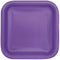 UNIQUE PARTY FAVORS Disposable-Plasticware Square Paper Plates Neon Purple, 7 inches, 16 count 11179470365