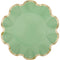 UNIQUE PARTY FAVORS Easter Dainty Easter Large Flower Shaped Lunch Paper Plates, Sage Green, 9 Inches, 8 Count