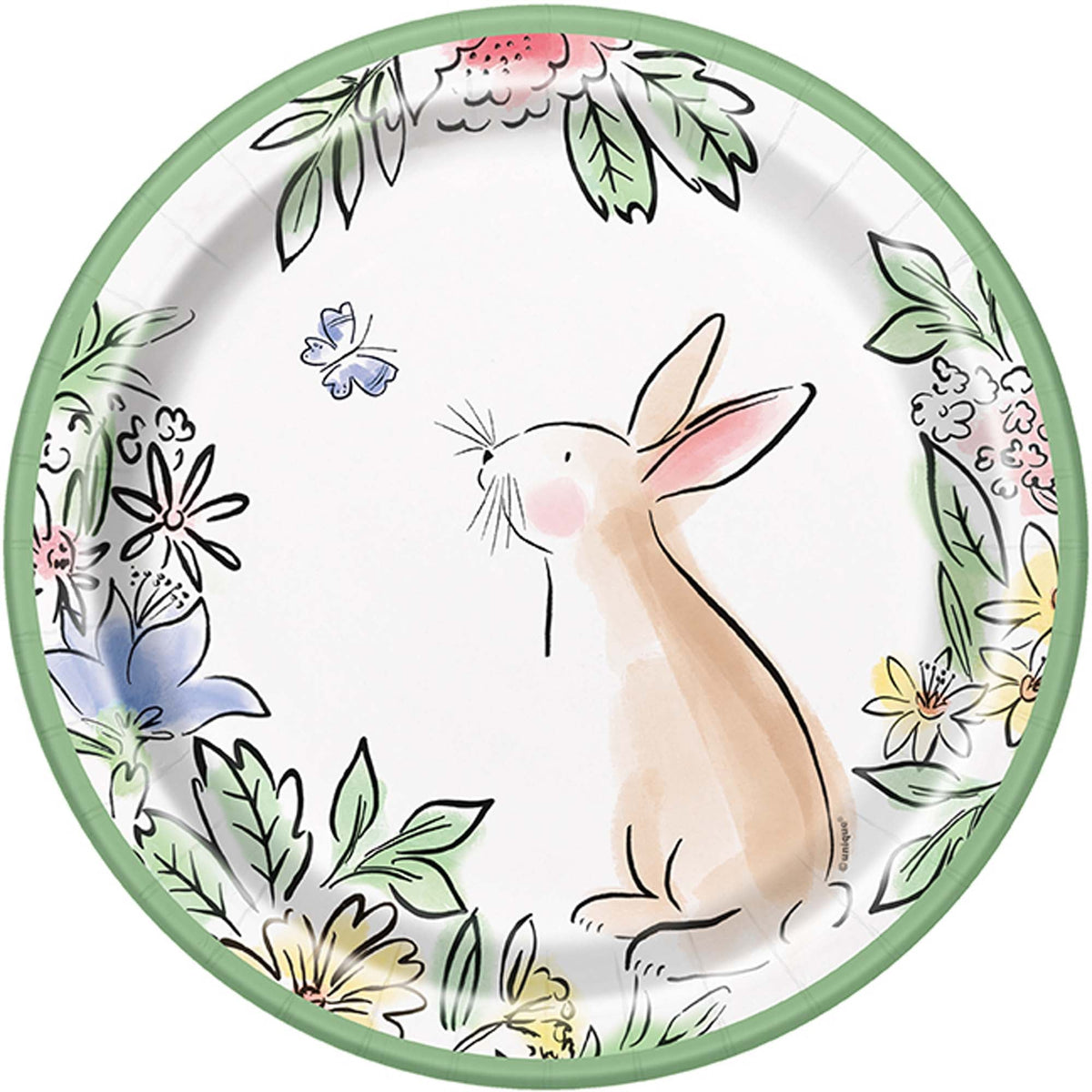 UNIQUE PARTY FAVORS Easter Dainty Easter Paper Plates, 9 Inches, 8 Count