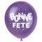 UNIQUE PARTY FAVORS General Birthday Bright Bonne Fête Latex Balloons, 12 Inches, 8 Count