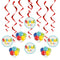 UNIQUE PARTY FAVORS General Birthday Bright "Bonne Fête" Spiral Decoration Kit with Cutouts, 8 Count