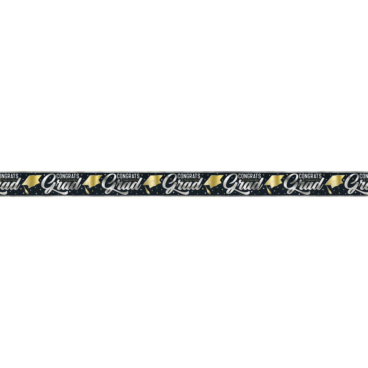 UNIQUE PARTY FAVORS Graduation Golden Star Graduation "Congrats Grad" Foil Banner, 144 Inches, 1 Count 011179248780