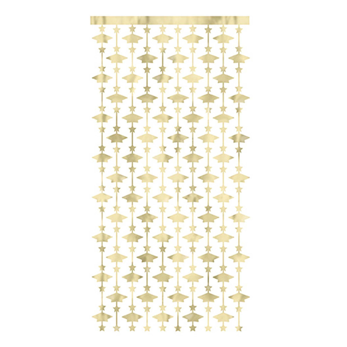 UNIQUE PARTY FAVORS Graduation Golden Star Graduation Photo Backdrop, 39 X 79 Inches, 1 Count 011179735440