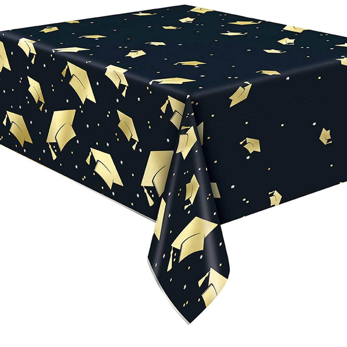 UNIQUE PARTY FAVORS Graduation Starry Graduation Rectangular Plastic Tablecover, 54 X 84 Inches, 1 Count